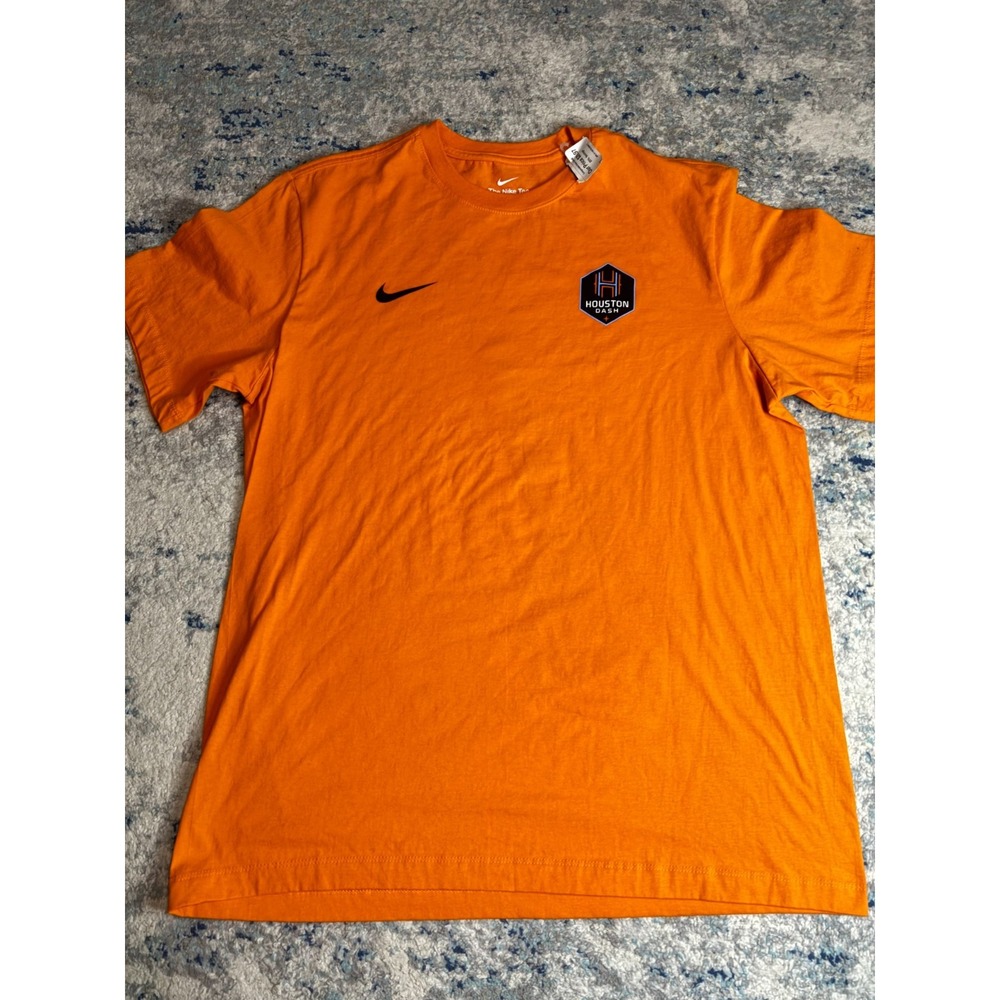 Houston Dash Shirt Mens medium Orange Short Sleeve Nike Graphic Tee Soccer #7 - Picture 2 of 6